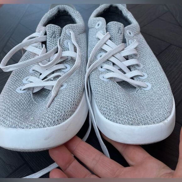 Allbirds gray white trim textured shoes, very stylish and comfortable, size M13 - Picture 3 of 9